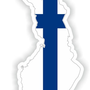 Finlandia Mapa Bandera Silueta Pegatina para Laptop Libro Nevera Guitarra Chaqueta Casco Herramienta Puerta PC Barco