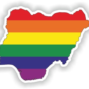 Nigeria Gay Rainbow Carte Drapeau Autocollant pour ordinateur portable Livre Réfrigérateur Guitare Moto Casque ToolBox Porte PC Bateau