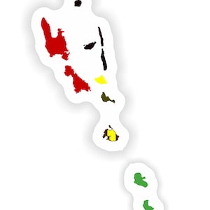 Vanuatu Mapa Bandera Silueta Pegatina para Portátil Libro Nevera Guitarra Chaqueta Casco ToolBox Puerta PC Barco