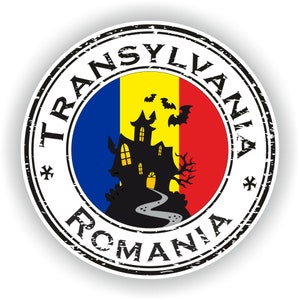 Romania Transylvania #03 Sigillo Adesivo Bandiera Rotonda per Laptop Book Fridge Chitarra Chitarra Casco ToolBox Porta PC Barca