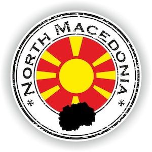 North Macedonia Seal Round Flag - Digital File Download - svg, png, eps, jpg