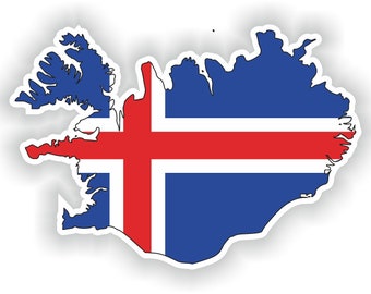 Iceland Map Flag Silhouette Sticker for Laptop Book Fridge Guitar Motorcycle Helmet ToolBox Door PC Boat