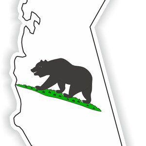 California Mapa Bandera Silueta Pegatina para Laptop Libro Nevera Guitarra Chaqueta Casco Herramienta Caja PUERTA PC Barco