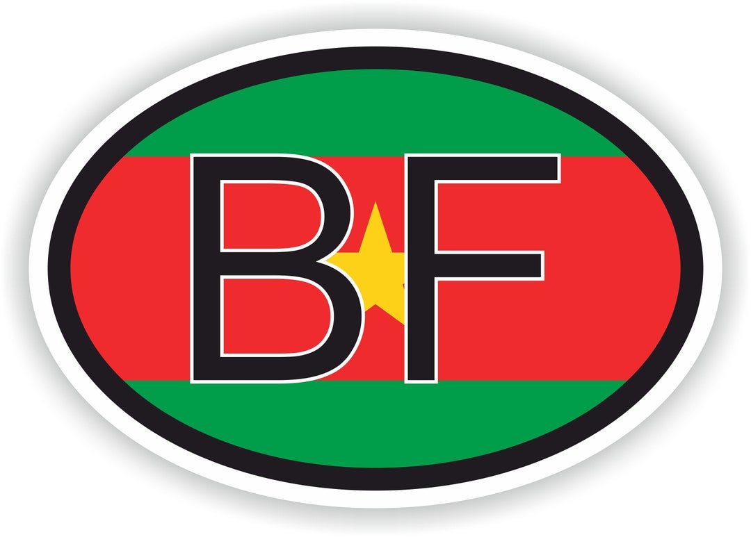 BURKINA FASO Country Code Oval Sticker With Flag for Bumper Etsy UK