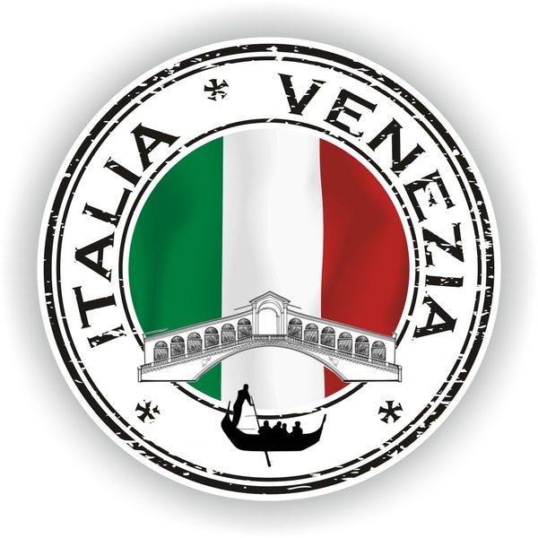 Italia Venezia #01 Seal Sticker Round Flag for Laptop Book Fridge Guitar Motorcycle Helmet ToolBox Door PC Boat