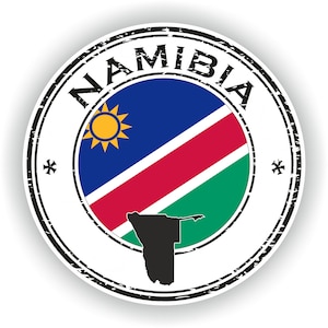 Namibia Sello pegatina bandera redonda para el libro portátil nevera Guitarra casco herramienta ToolBox Puerta PC Barco