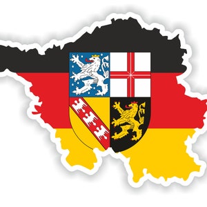 Sarre Alemania mapa Pegatina Bandera para el libro portátil Nevera Guitarra Casco de motocicleta Caja de herramientas Puerta PC Barco