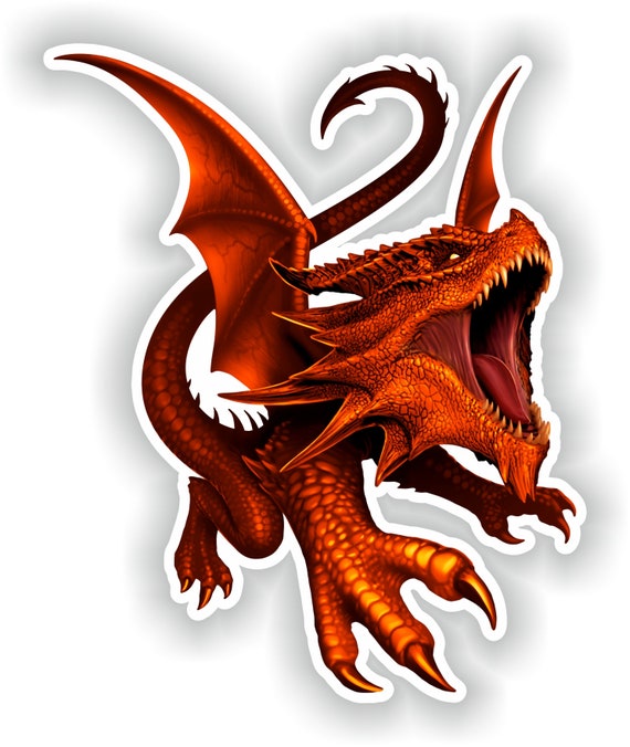 Red Dragon Sticker for Laptop Book Fridge Guitar Motorcycle | Etsy