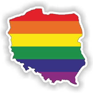 Polonia Gay arco iris mapa etiqueta engomada para el libro portátil nevera guitarra casco de la herramienta ToolBox puerta PC barco
