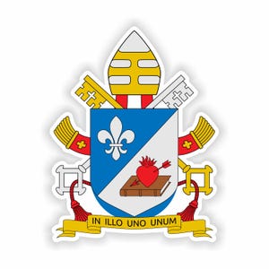Lema e brasão do Papa Leão XIV, adesivo católico do Vaticano para laptop, livro, geladeira, guitarra, motocicleta, capacete, caixa de ferramentas, porta, PC, barco