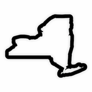 New York Karte Flagge Umriss Aufkleber für Laptop Buch Kühlschrank Gitarre Motorrad Helm Tür PC Boot