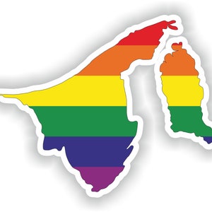 Brunei Gay arco iris mapa etiqueta engomada para el libro portátil nevera motocicleta casco ToolBox puerta PC barco