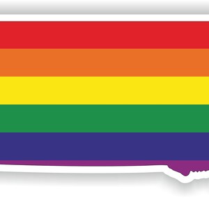 South Dakota Gay Rainbow Carte Drapeau Autocollant pour ordinateur portable Livre Réfrigérateur Guitare Moto Casque ToolBox Porte PC Bateau