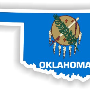 Oklahoma Mapa Bandera Silueta Pegatina para Laptop Libro Nevera Guitarra Chaqueta Casco Herramienta Puerta PC Barco