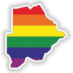Botswana Gay Rainbow Map Flag Sticker for Laptop Book Fridge Guitar Motorcycle Helmet ToolBox Door PC Boat