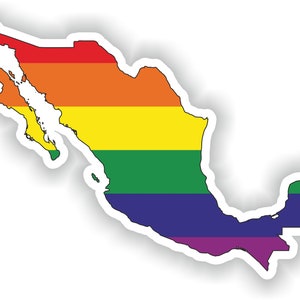 México Gay Arco Iris Mapa Etiqueta engomada para el libro del ordenador portátil nevera motocicleta casco ToolBox puerta PC Barco