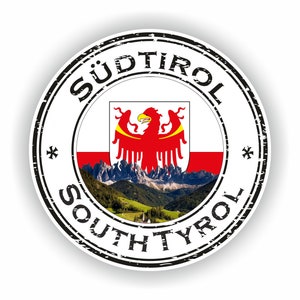 Sydtyrolen Südtirol Sigillklistermärke Rund Flagga för Laptop Bok Kylskåp Gitarr Motorcykelhjälm Verktygslåda Dörr PC Båt