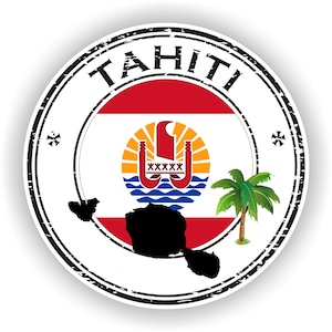 Tahiti Seal Round Flag - Téléchargement de fichier numérique - svg, png, eps, jpg