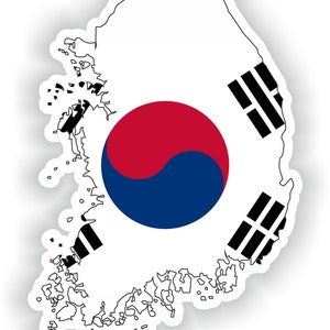 Corea del Sur mapa bandera silueta pegatina para el libro portátil nevera motocicleta casco ToolBox puerta PC barco