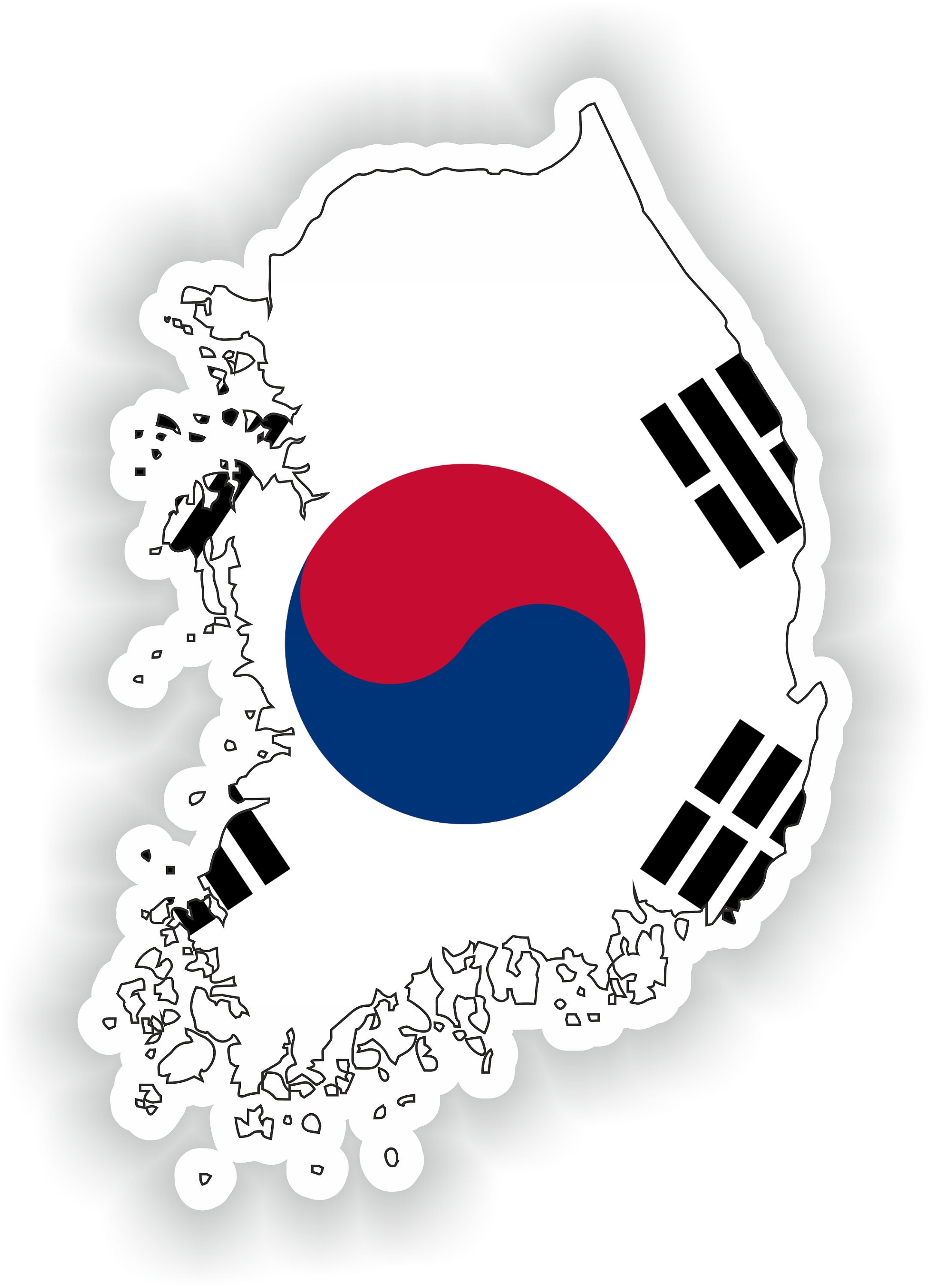 Made in Korea Car Sticker Set Vinyl Decal Korean Flag Sticker Self