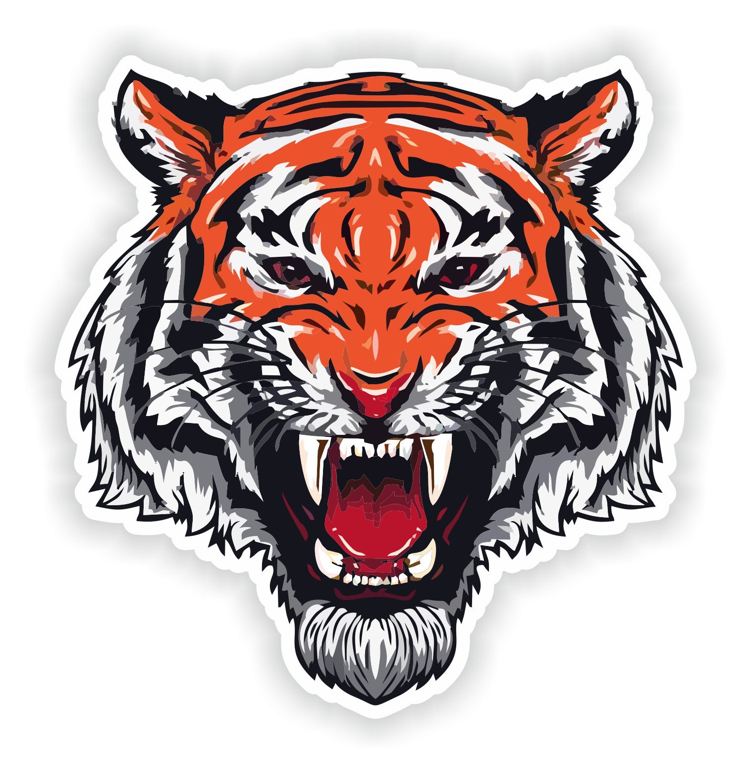 Angry Tiger Sticker for Bumper Car Van Truck Motorcycle Helmet - Etsy Angry Tiger Sticker for Bumper Car Van Truck Motorcycle Helmet - Etsy