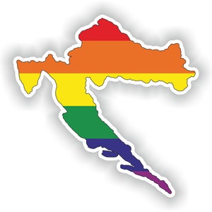 Croatie Gay Rainbow Map Flag Sticker for Laptop Book Fridge Guitar Motorcycle Helmet ToolBox Door PC Boat
