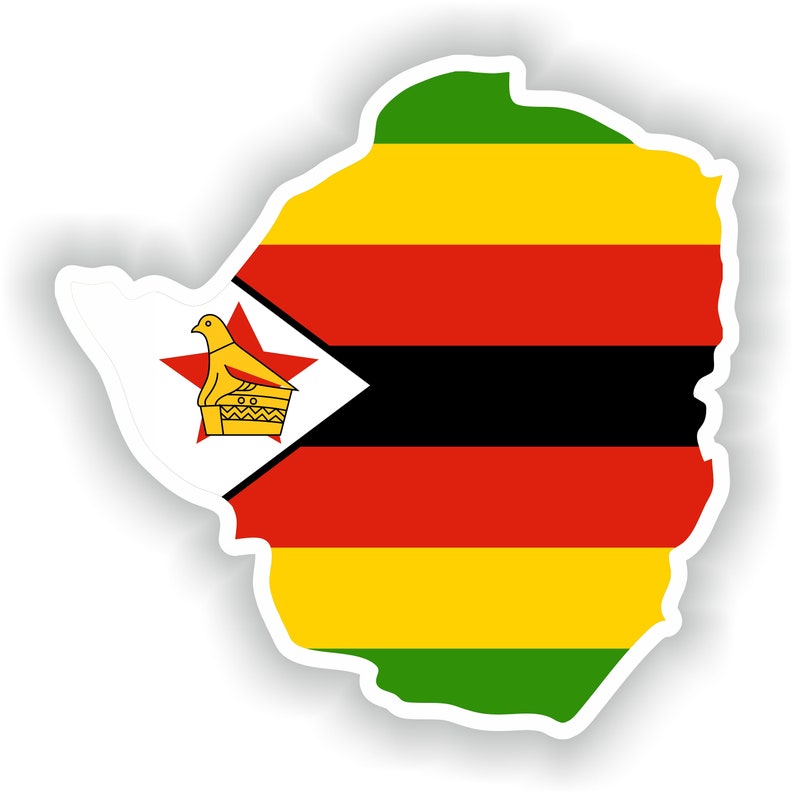 Zimbabwe map Sticker Flag for Laptop Book Fridge Guitar image 1