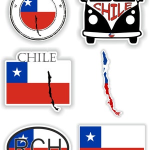 Chile conjunto de pegatinas para el ordenador portátil libro botella de agua nevera motocicleta casco ToolBox puerta PC barco
