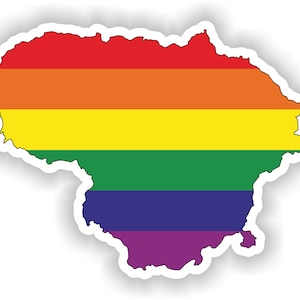 Lituanie Gay Rainbow Carte Drapeau Autocollant pour ordinateur portable Livre Réfrigérateur Guitare Moto Casque ToolBox Porte PC Bateau