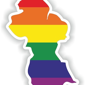 Guyana Gay Arco Iris Mapa Etiqueta engomada para el libro del ordenador portátil nevera motocicleta casco ToolBox puerta PC Barco