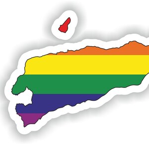 Timor Leste Gay Arco iris mapa etiqueta engomada para el libro portátil nevera guitarra casco de la motocicleta ToolBox puerta PC barco