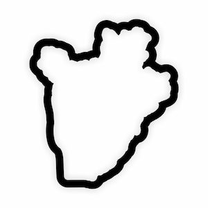 Etiqueta engomada del contorno de la bandera del mapa de Burundi para el libro del ordenador portátil nevera guitarra casco de la motocicleta puerta PC barco