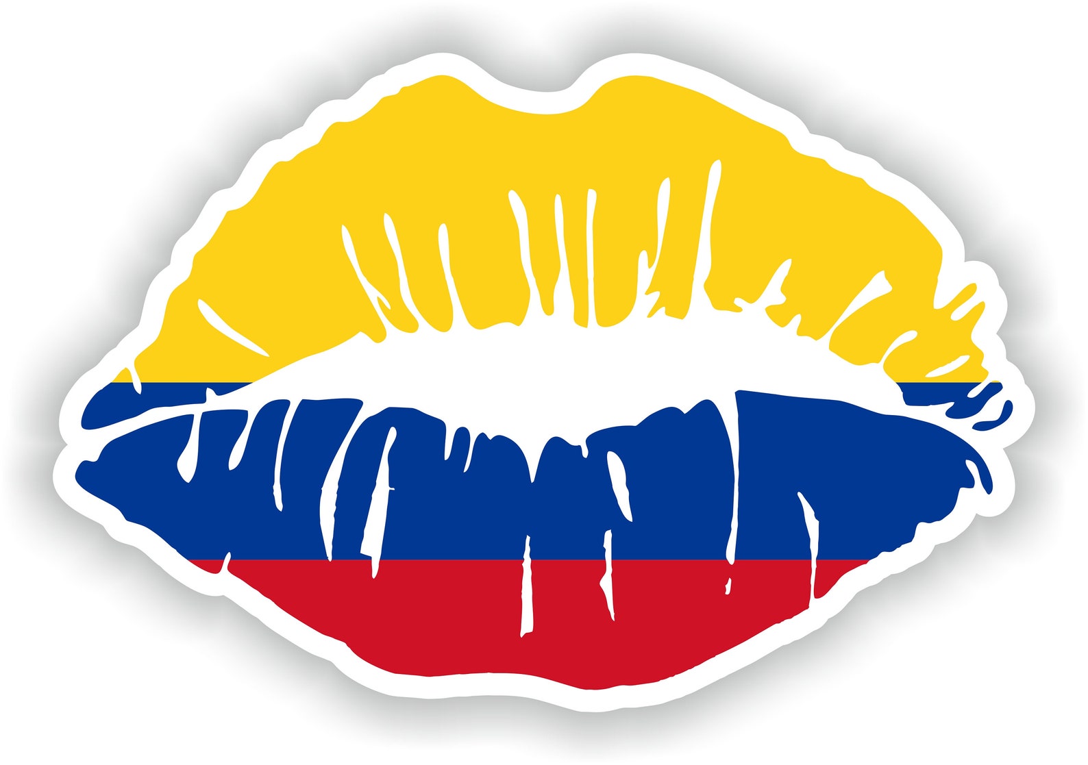 Colombia Lips Flag Sticker for Laptop Book Fridge Guitar Etsy