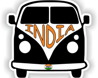 Van India Sticker for Car Truck Mobile Home Caravane Laptop Book Fridge Guitar Motorcycle Helmet Door PC Boat