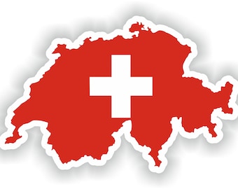 SUISSE Drapeau SWISS 75mm Vinyle Sticker Autocollant x2 SUISSE Drapeau SWISS 75mm Vinyle Sticker Autocollant x2