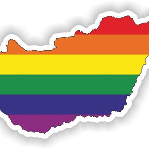Hungría Gay arco iris mapa etiqueta engomada para el libro portátil nevera guitarra casco de la motocicleta ToolBox puerta PC barco