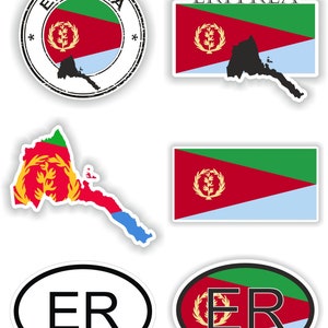 Eritrea Set of Stickers for Laptop Book Water Bottle Fridge Guitar Motorcycle Helmet ToolBox Door PC Boat