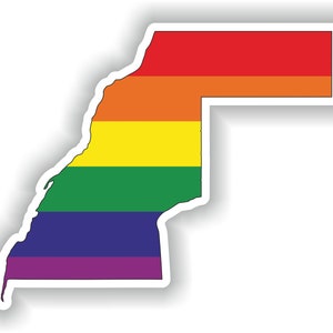 Western Sahara Gay Arco Iris Mapa Etiqueta engomada para el libro portátil Nevera Guitarra Casco de la motocicleta ToolBox Puerta PC Barco