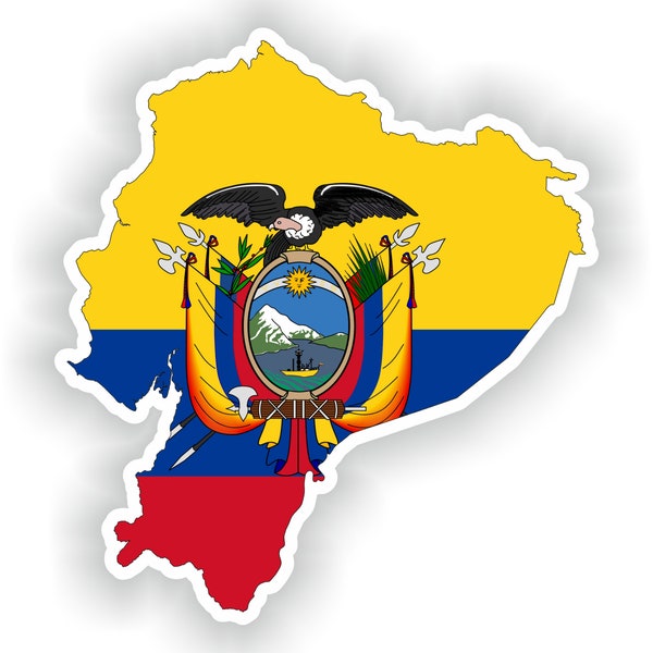 Ecuador Karte Aufkleber Flagge für Laptop Buch Kühlschrank Gitarre Motorrad Helm ToolBox Tür PC Boot