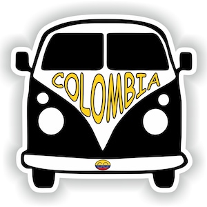 Van Colombia Sticker for Car Truck Mobile Home Caravane Laptop Book Fridge Guitar Motorcycle Helmet Door PC Boat