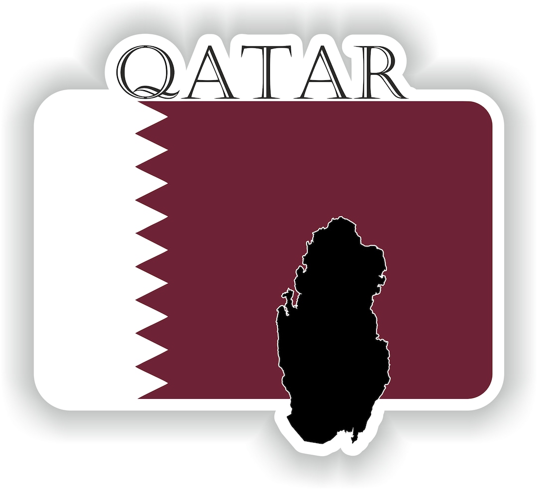Back Sticker Qatar Qatar Sticker Flag MF for Laptop Book Fridge Guitar Motorcycle Helmet ...
