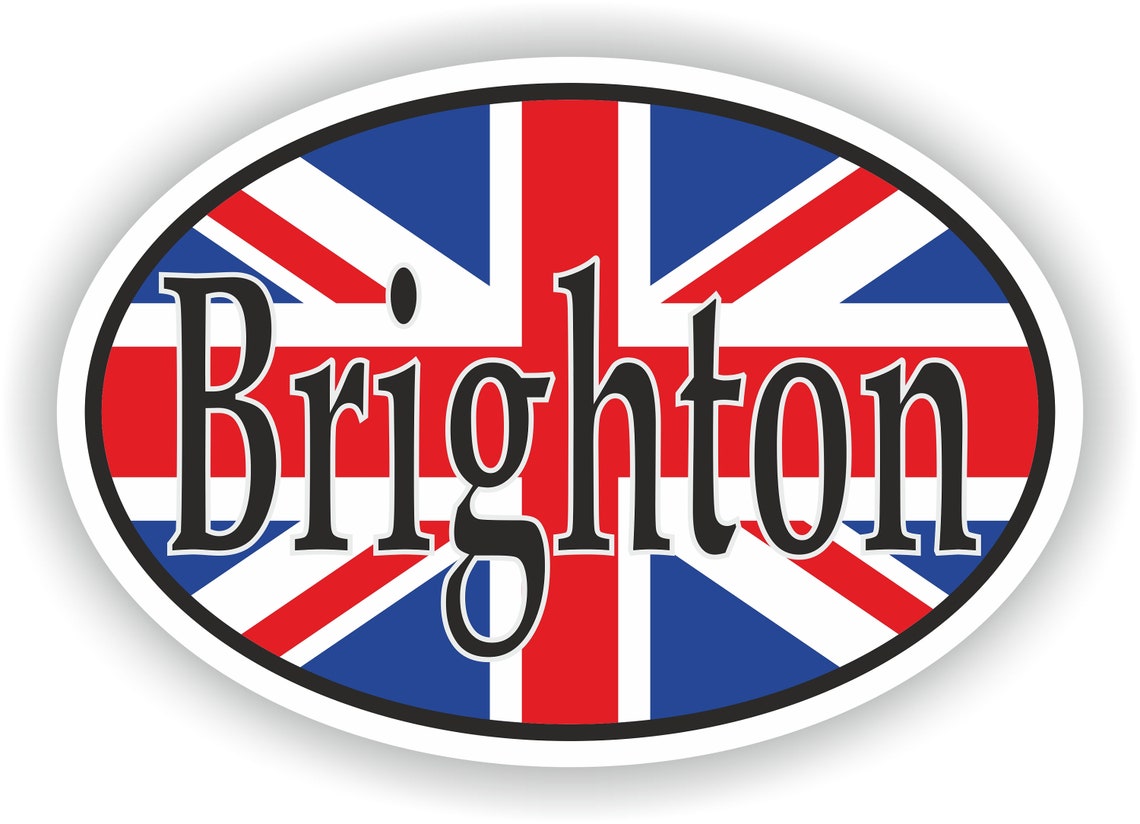 Brighton United Kingdom UK City Country Code Oval Sticker with Etsy