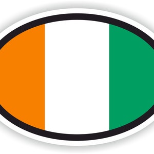 Elfenbeinküste Cote D&#39;Ivoire Oval Aufkleber mit Fahne für Bumper Laptop Buch Kühlschrank Motorrad Helm Tür Werkzeug Box Schließe PC