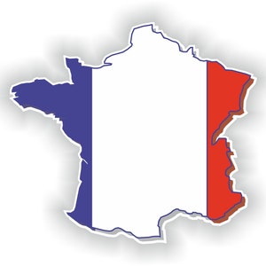 Frankrijk Kaart Vlag Silhouet Sticker voor Laptop Boek Koelkast Gitaar Motorhelm ToolBox Deur PC Boot