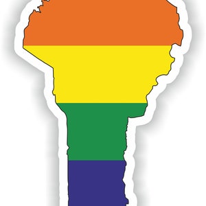 Autocollant de drapeau de carte d’arc-en-ciel gai de Bénin pour l’ordinateur portable de livre de réfrigérateur guitar Motorcycle Helmet ToolBox Door PC Boat