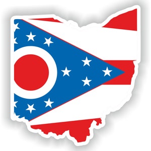 Ohio mapa Sticker Bandera para Laptop Book Nevera Guitarra Chaqueta de la motocicleta HerramientaCaja Puerta PC Barco