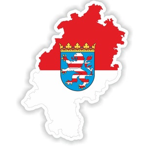Hesse Hessen Alemania mapa Pegatina Bandera para el libro portátil Nevera Guitarra Motocicleta Casco Caja de herramientas Puerta PC Barco