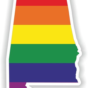 Alabama Gay Rainbow Map Flag Sticker for Laptop Book Fridge Guitar Motorcycle Helmet ToolBox Door PC Boat