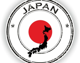 Japan Seal Sticker Round Flag for Laptop Book Fridge Guitar Motorcycle Helmet ToolBox Door PC Boat