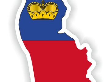 thumbnail interactive-video image 1 of Liechtenstein Principality Shield Vinyl Bumper Sticker – 100mm, Glossy Finish 1 of 6